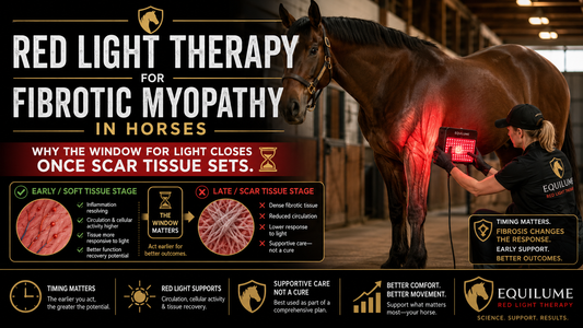 Red Light Therapy for Fibrotic Myopathy in Horses: Why the Window for Light Closes Once Scar Tissue Sets